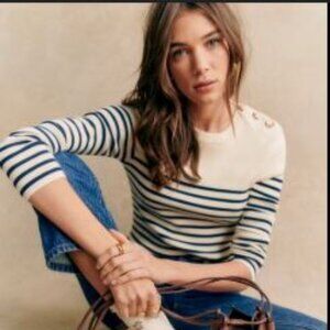 Sezane - Matthis Jumper - Natural/Navy